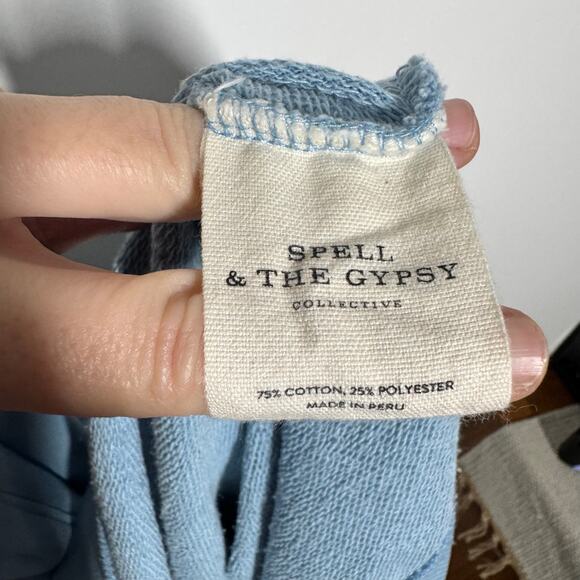 Spell And The Gypsy Cool Blue Baby Sloppy Joe Sweater Women Cornflower Blue XL - Picture 8 of 9